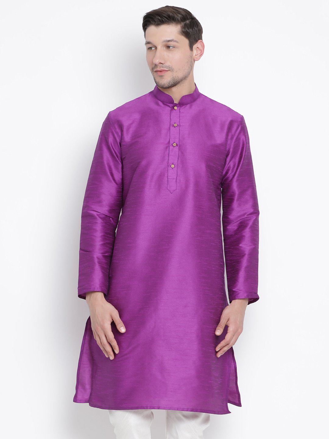 Men's Purple Silk Blend Kurta