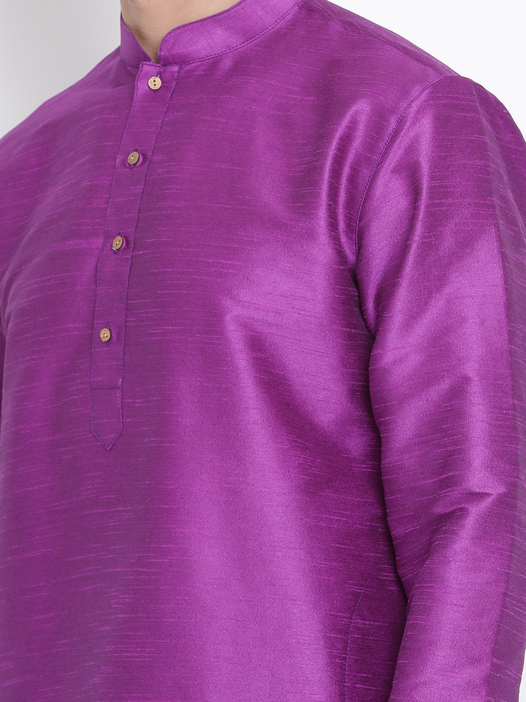 Men's Purple Silk Blend Kurta