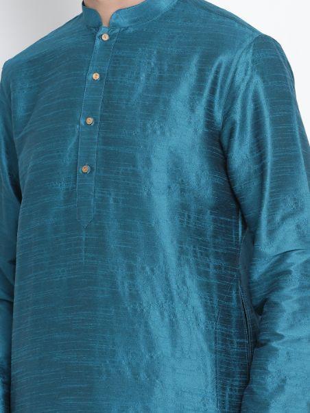 Men's Dark Green Silk Blend Kurta