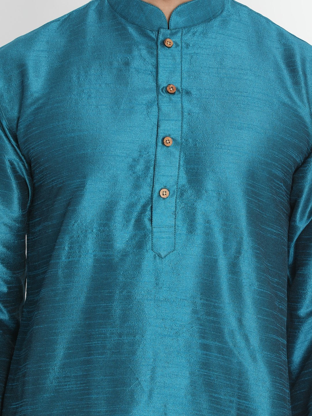 Men's Dark Green Silk Blend Kurta and Pyjama Set