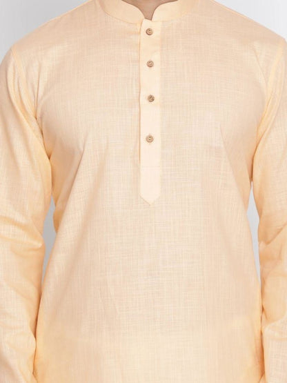 Men's Beige Cotton Linen Blend Kurta