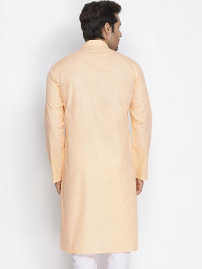 Men's Beige Cotton Linen Blend Kurta