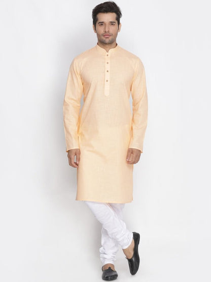 Men's Beige Cotton Linen Blend Kurta