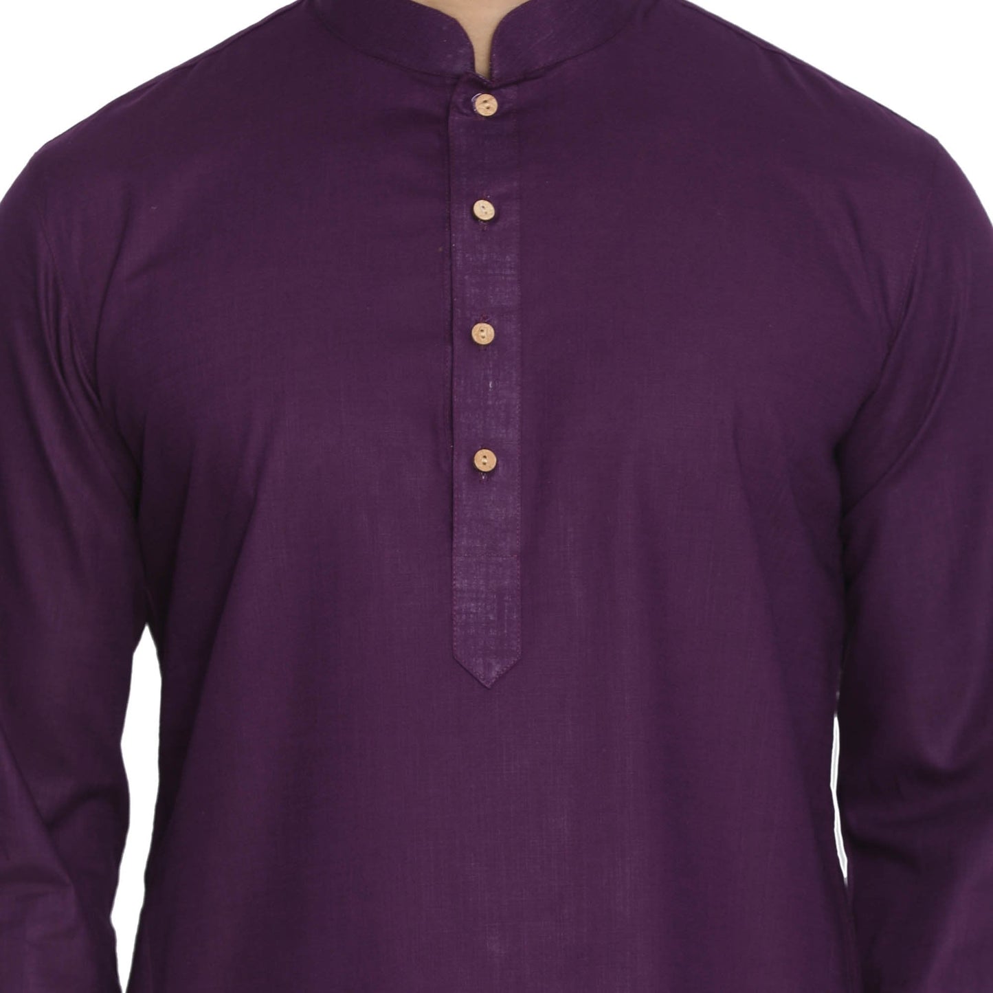 Men's Purple Cotton Linen Blend Kurta and Pyjama Set