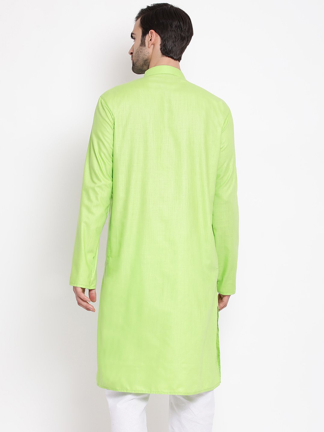 Men's Green Cotton Blend Kurta