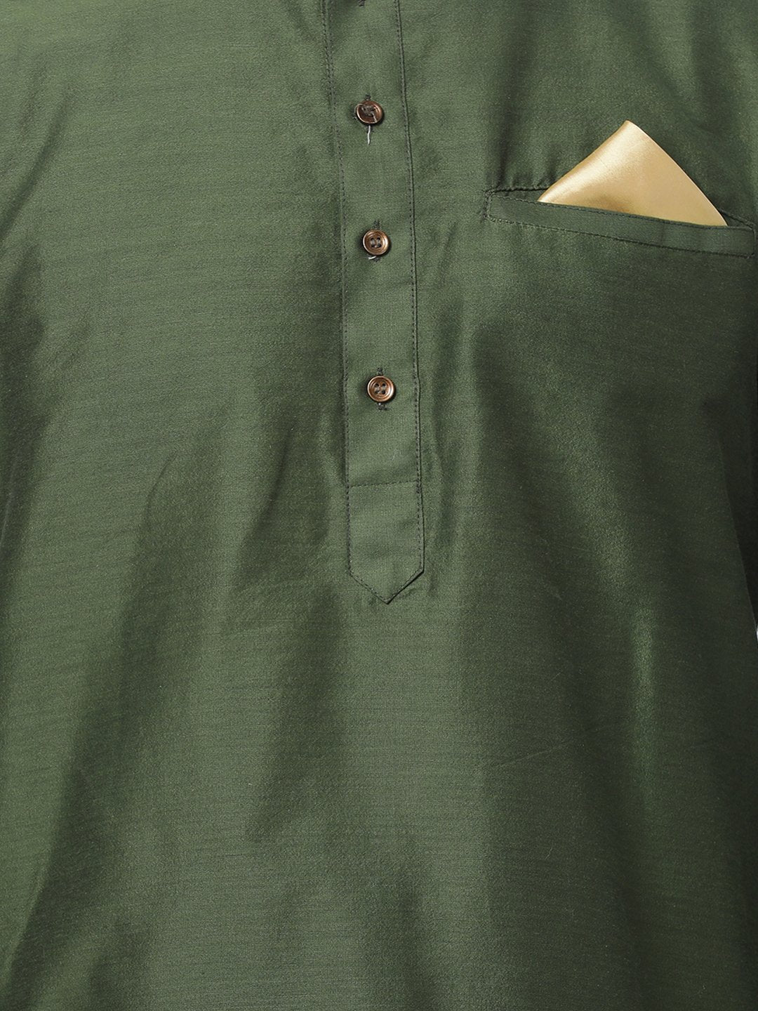 Men's Green Cotton Blend Kurta and Pyjama Set