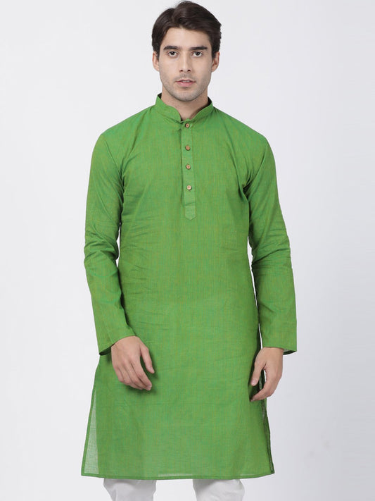 Men's Green Pure Cotton Kurta