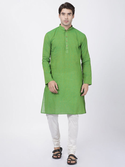 Men's Green Pure Cotton Kurta and Pyjama Set