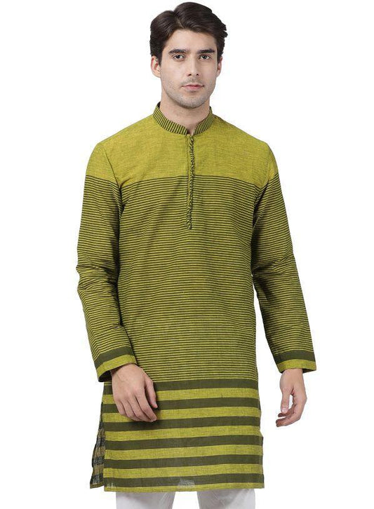 Men's Green Pure Cotton Kurta