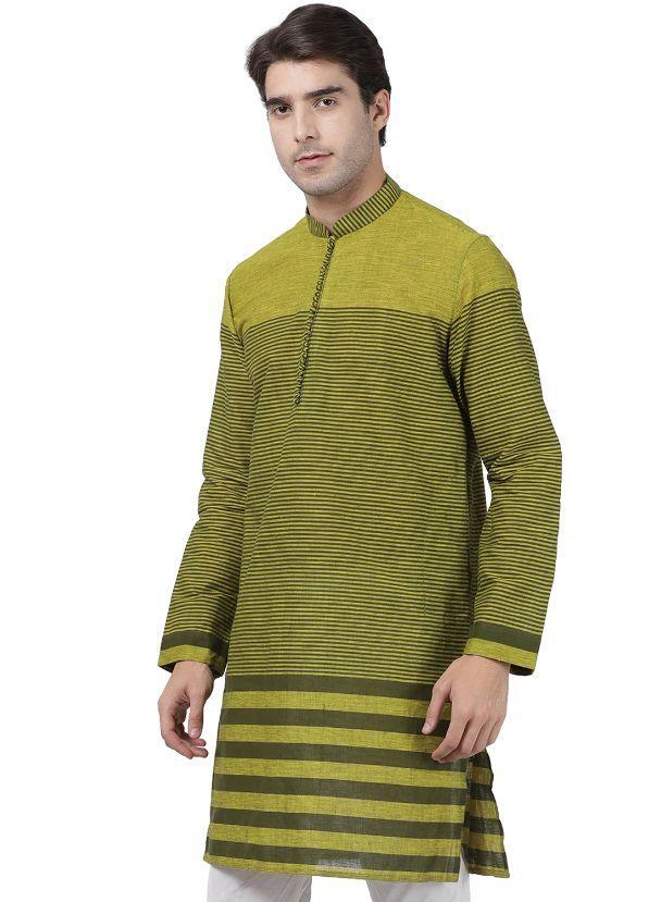 Men's Green Pure Cotton Kurta