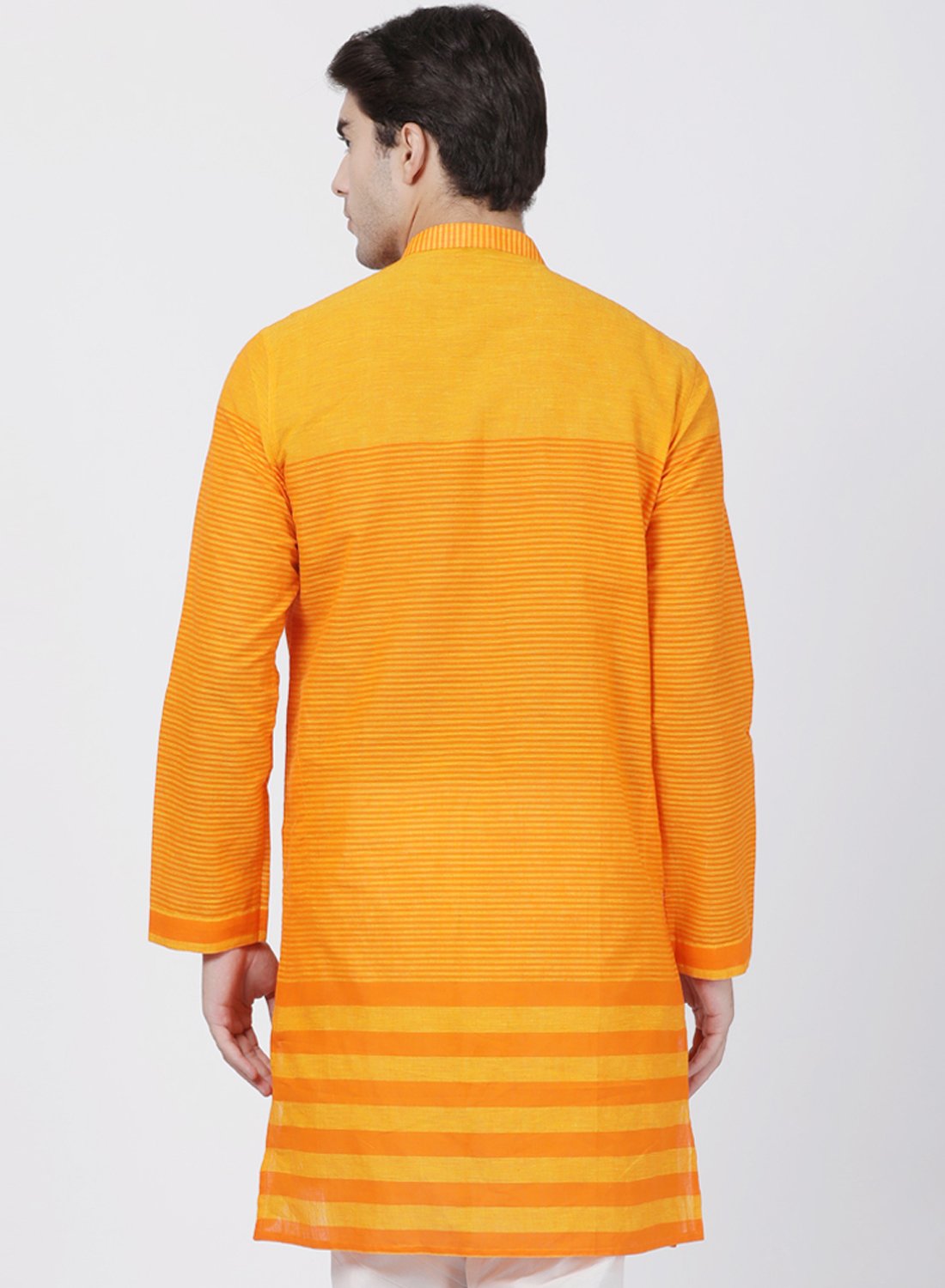 Men's Orange Pure Cotton Kurta