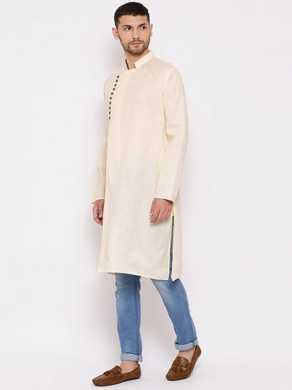 Men's Cream Mix Cotton Kurta