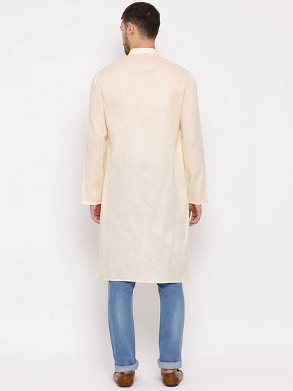 Men's Cream Mix Cotton Kurta