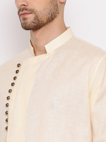 Men's Cream Mix Cotton Kurta