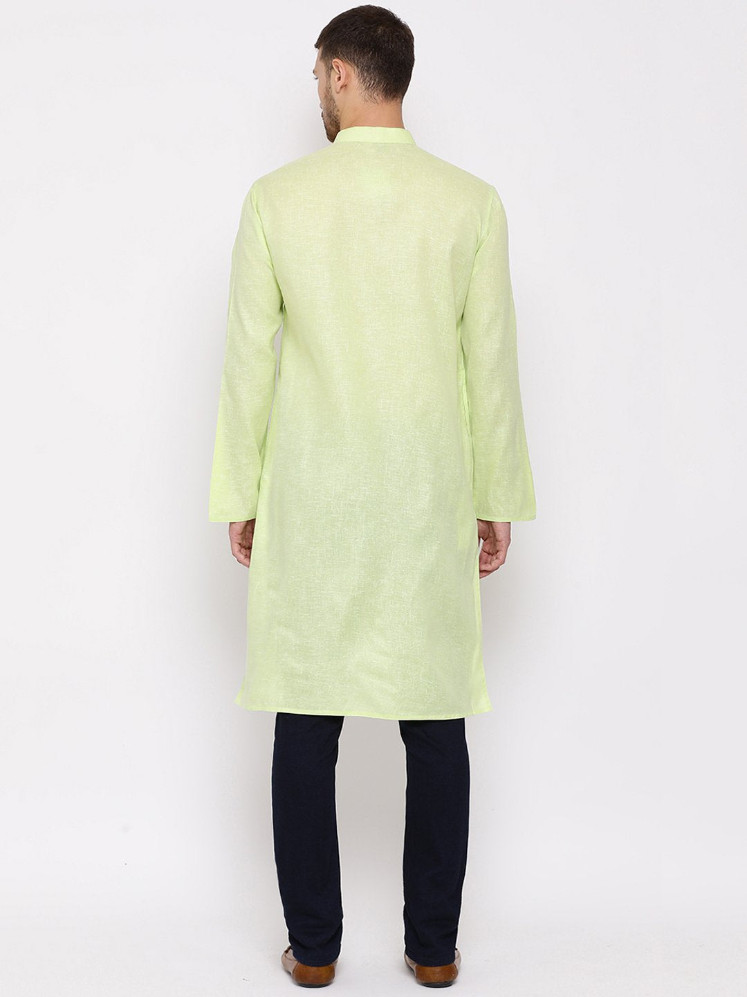 Men's Green Mix Cotton Kurta