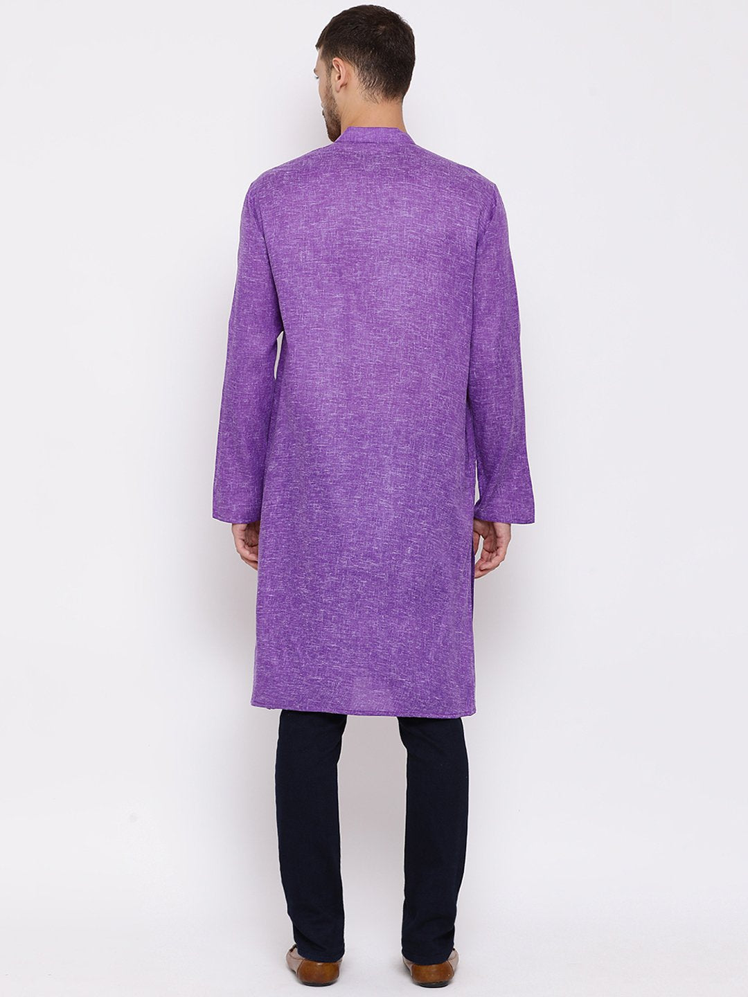 Men's Purple Mix Cotton Kurta