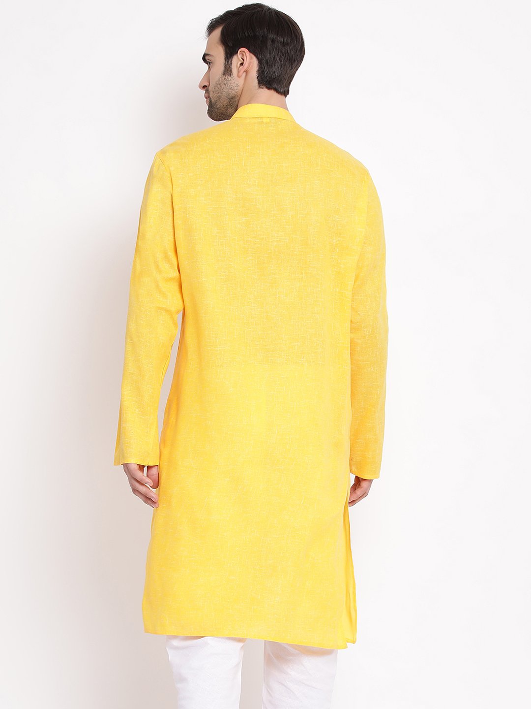 Men's Yellow Mix Cotton Kurta