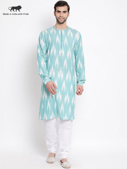 Men's Green Cotton Kurta and Pyjama Set