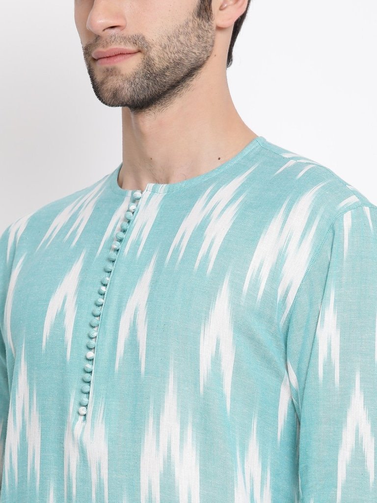 Men's Green Cotton Kurta and Pyjama Set