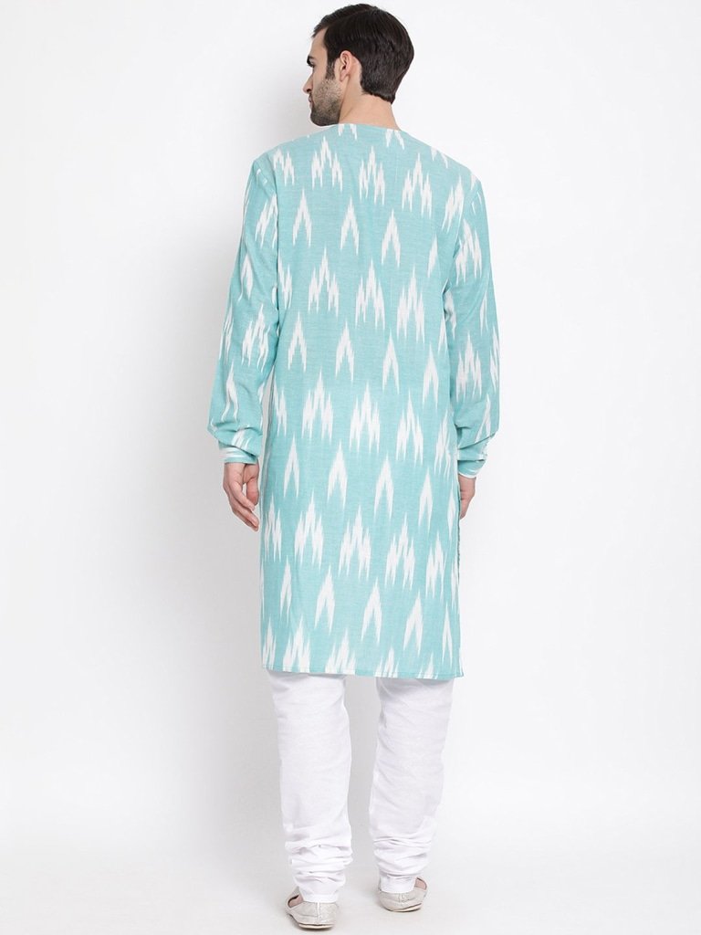 Men's Green Cotton Kurta and Pyjama Set