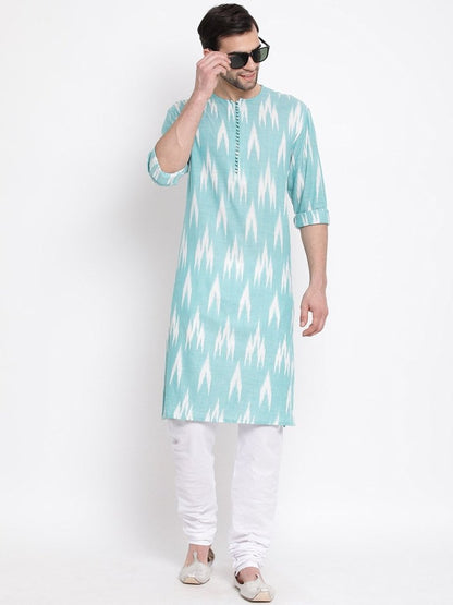 Men's Green Cotton Kurta and Pyjama Set