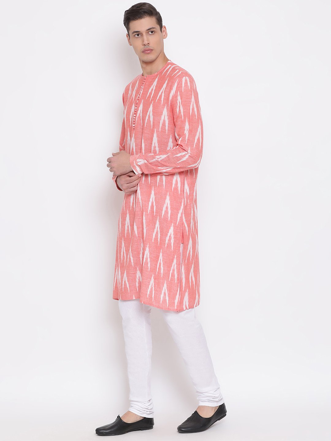 Men's Pink Cotton Kurta and Pyjama Set