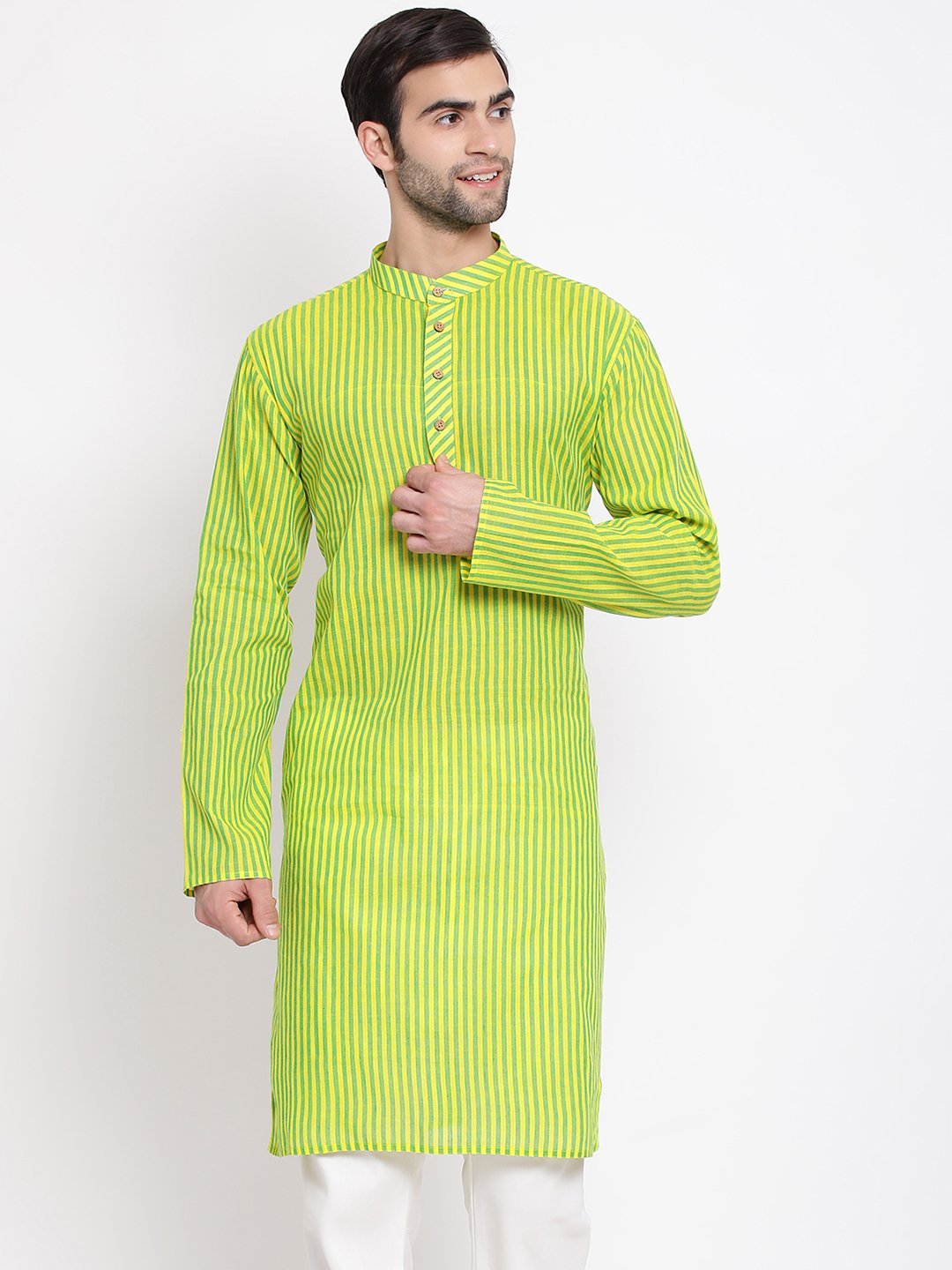 Men's Green Pure Cotton Kurta