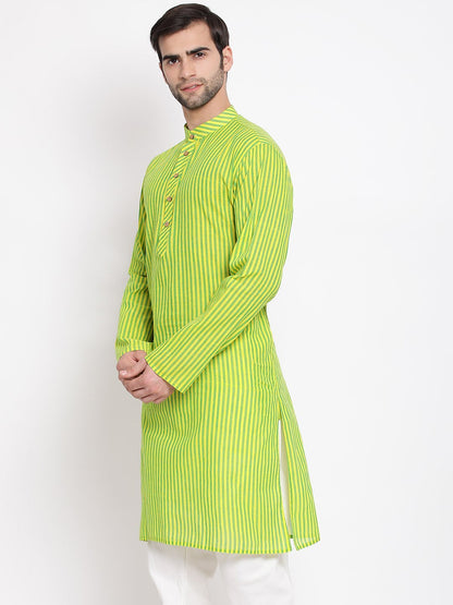 Men's Green Pure Cotton Kurta