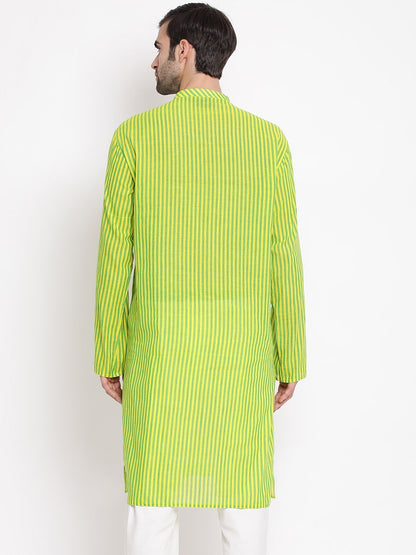 Men's Green Pure Cotton Kurta