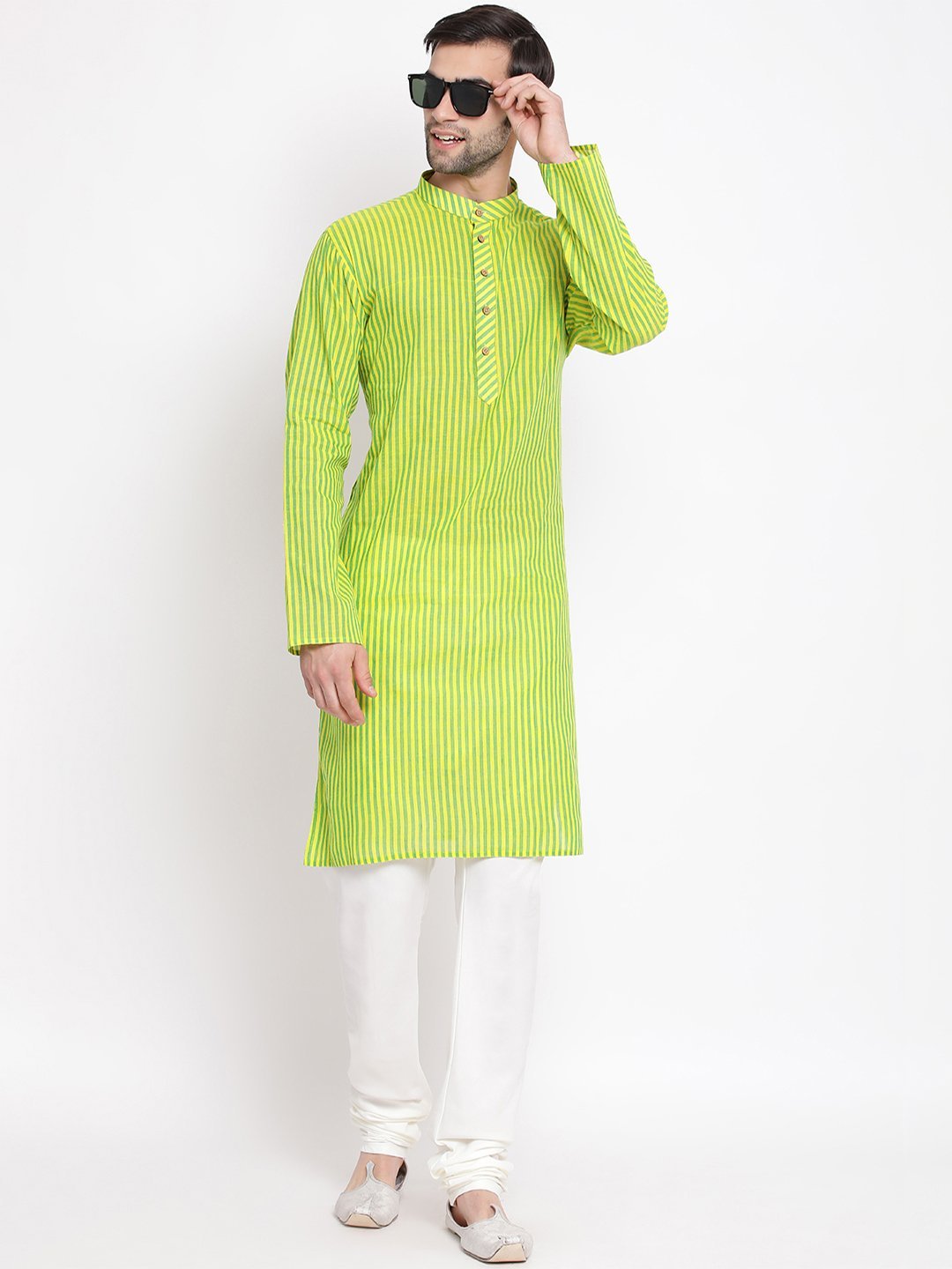 Men's Green Pure Cotton Kurta