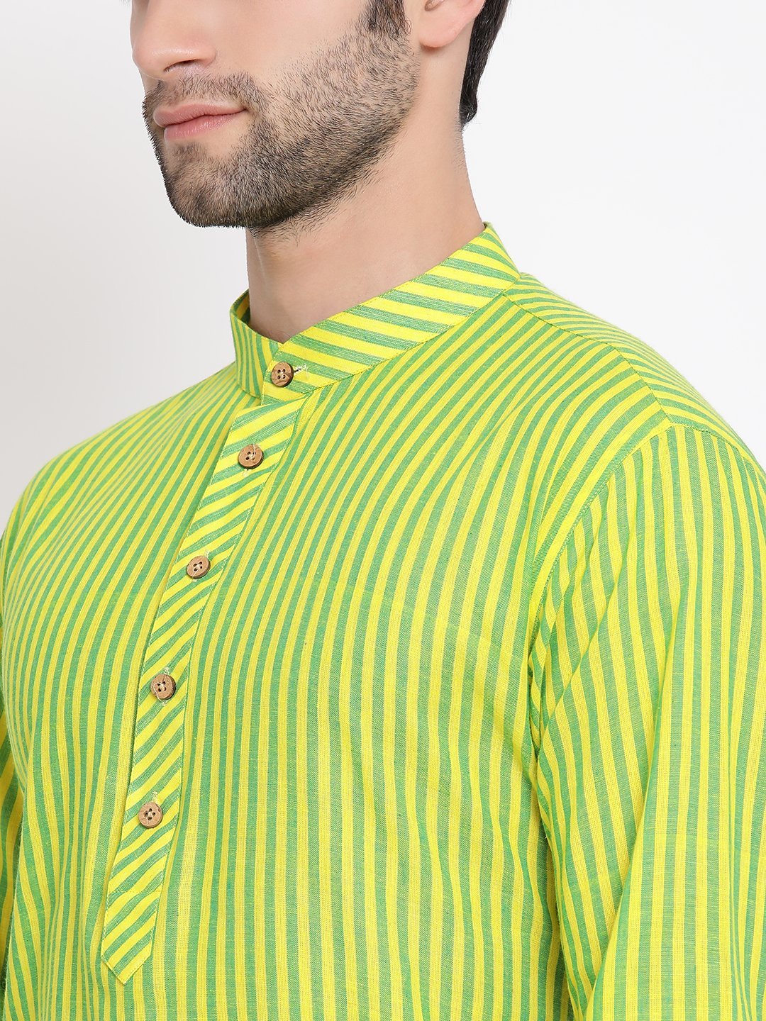 Men's Green Pure Cotton Kurta