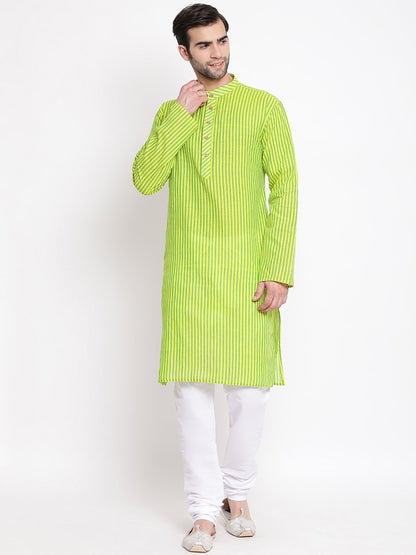 Men's Green Pure Cotton Kurta and Pyjama Set