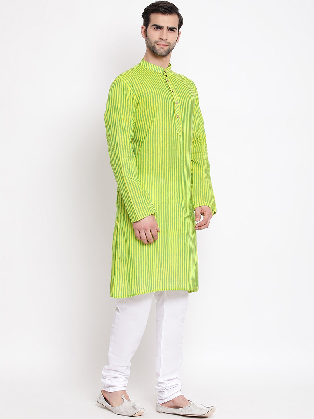 Men's Green Pure Cotton Kurta and Pyjama Set