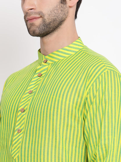 Men's Green Pure Cotton Kurta and Pyjama Set