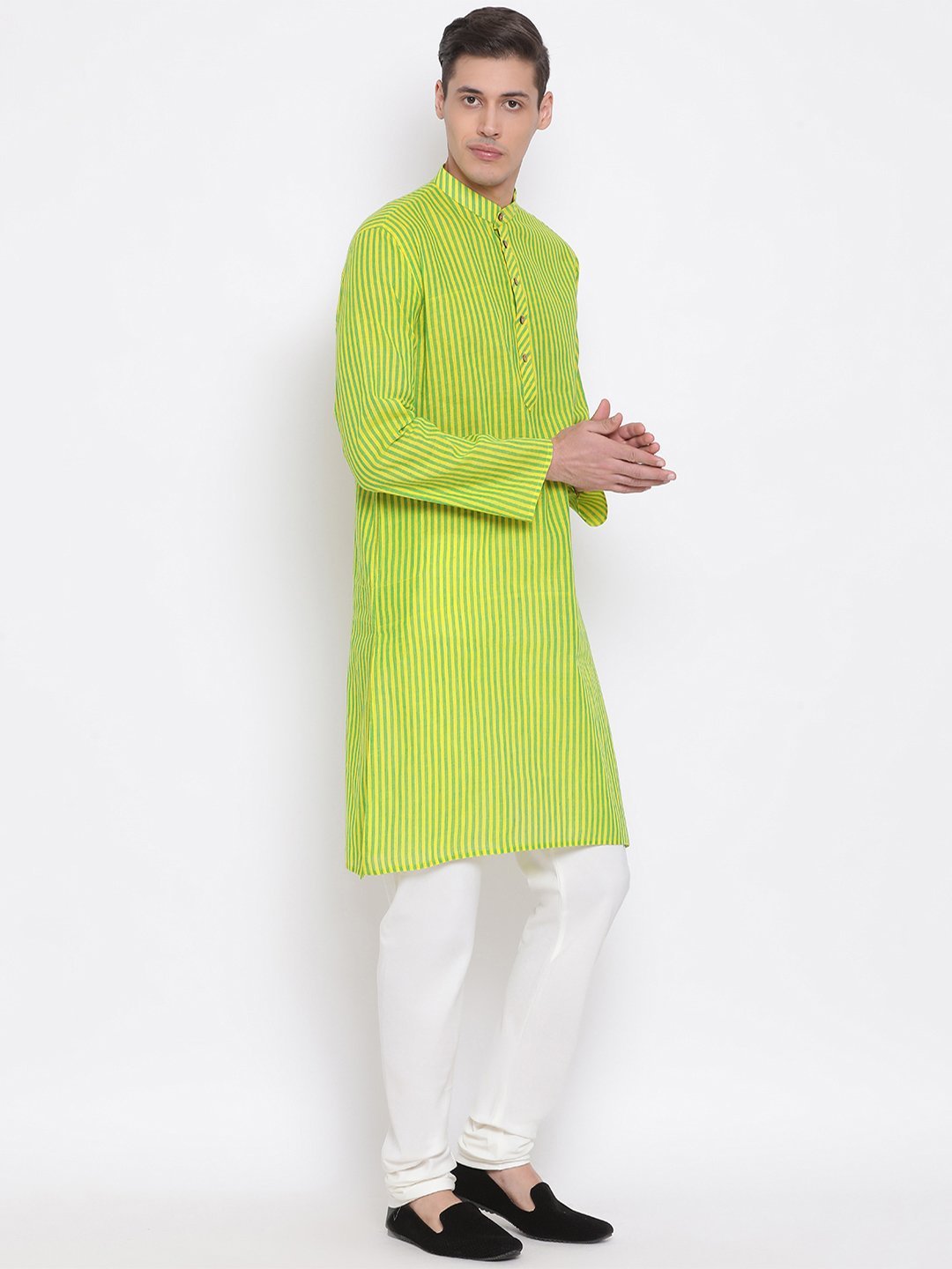 Men's Green Pure Cotton Kurta and Pyjama Set