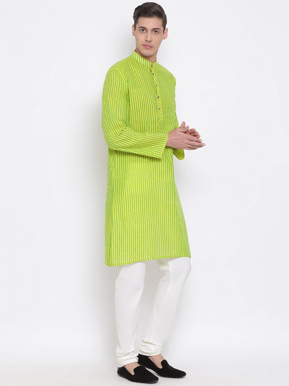 Men's Green Pure Cotton Kurta and Pyjama Set