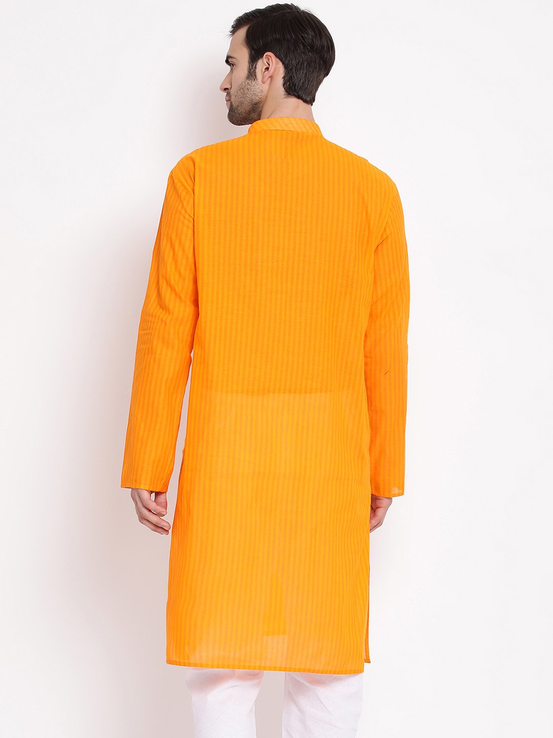 Men's Orange Pure Cotton Kurta