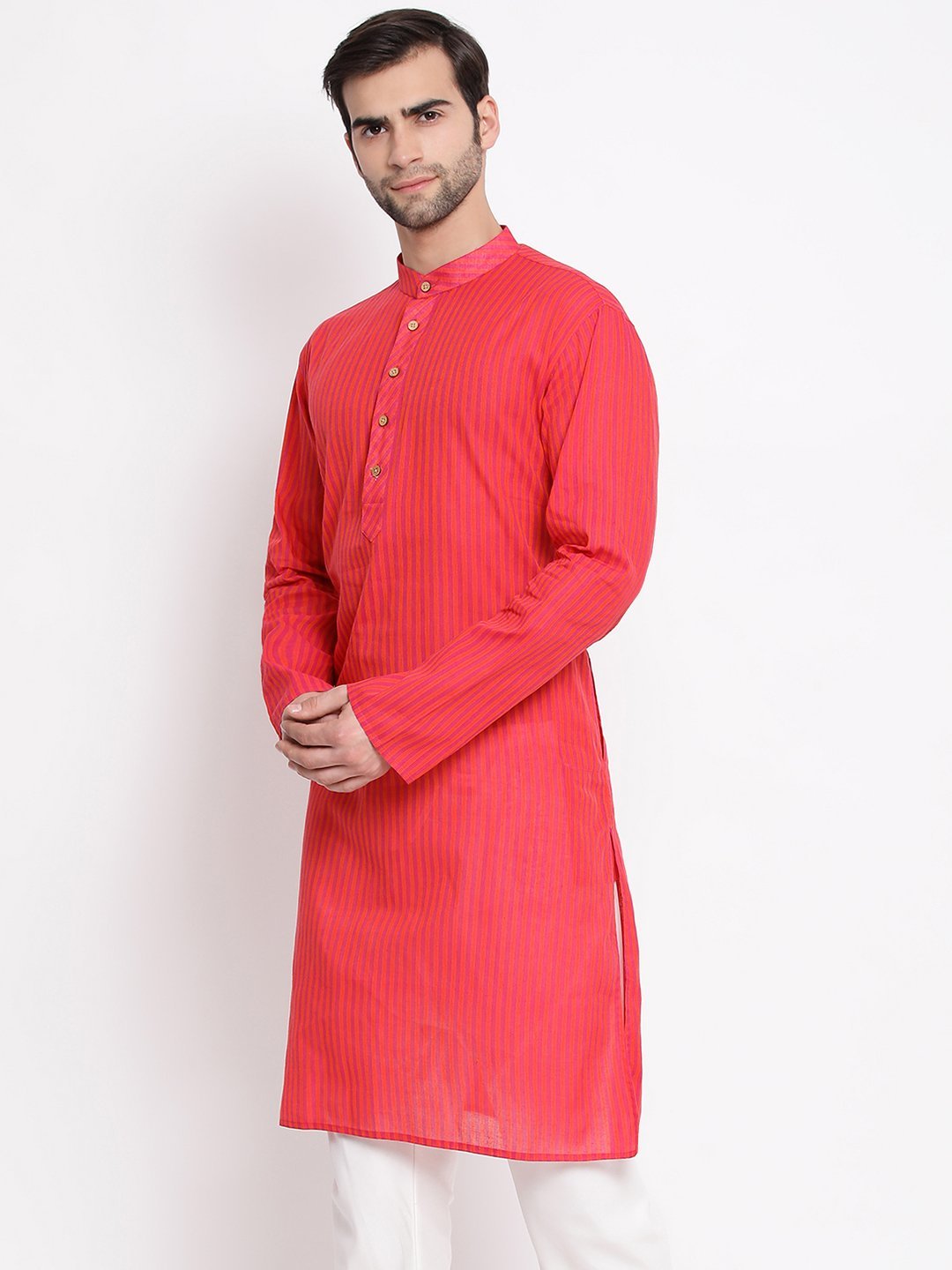 Men's Pink Pure Cotton Kurta