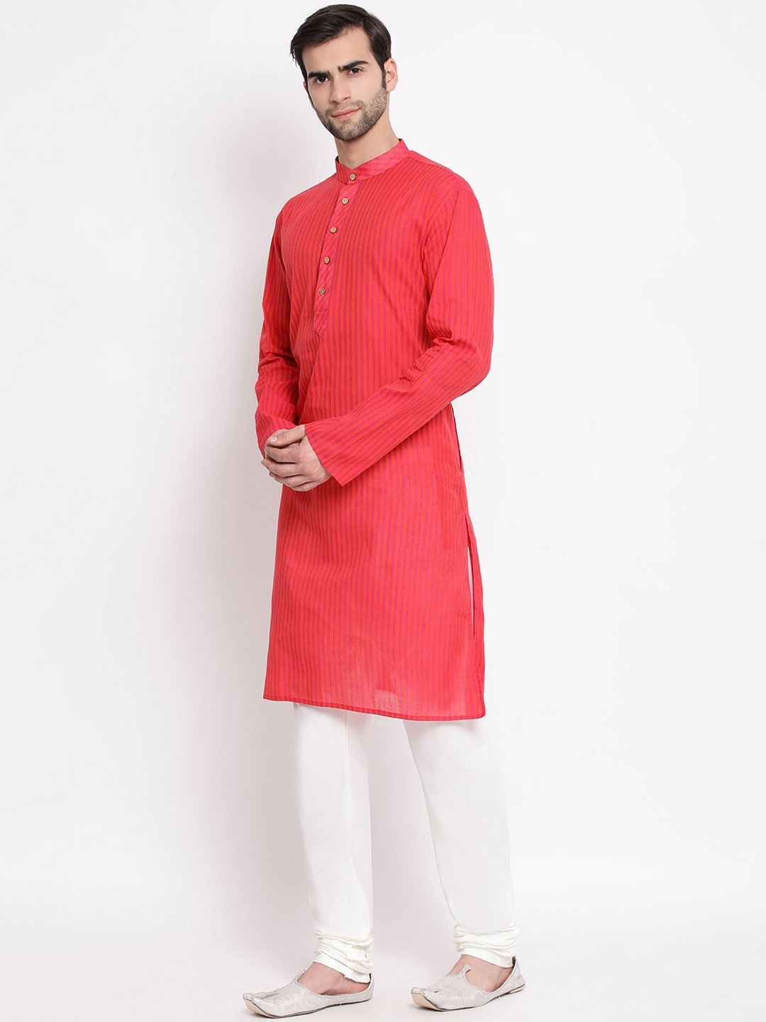 Men's Pink Pure Cotton Kurta and Pyjama Set