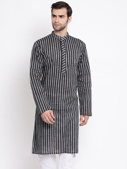 Men's Black Pure Cotton Kurta