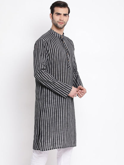 Men's Black Pure Cotton Kurta