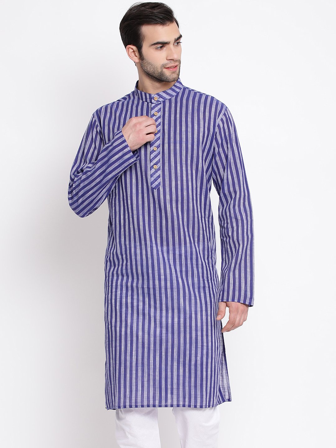 Men's Blue Pure Cotton Kurta