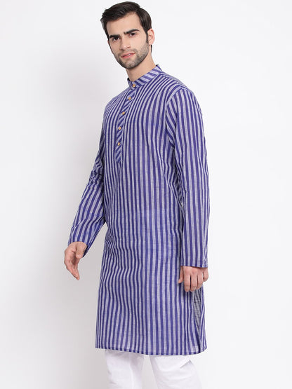 Men's Blue Pure Cotton Kurta