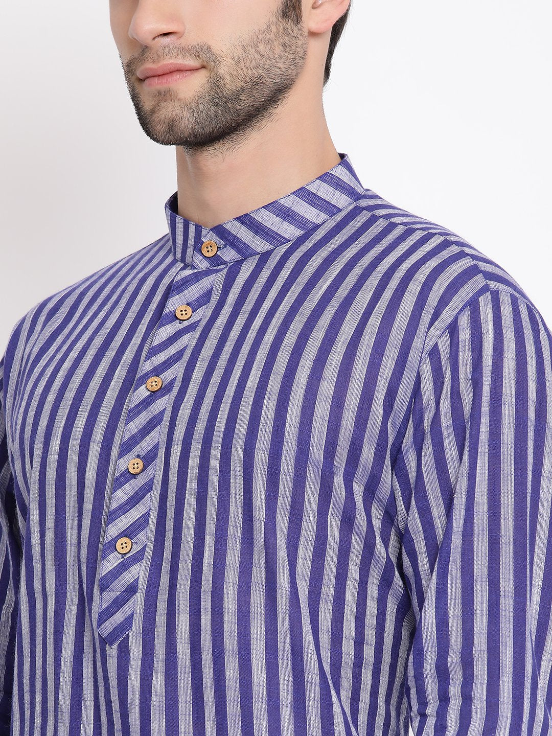 Men's Blue Pure Cotton Kurta