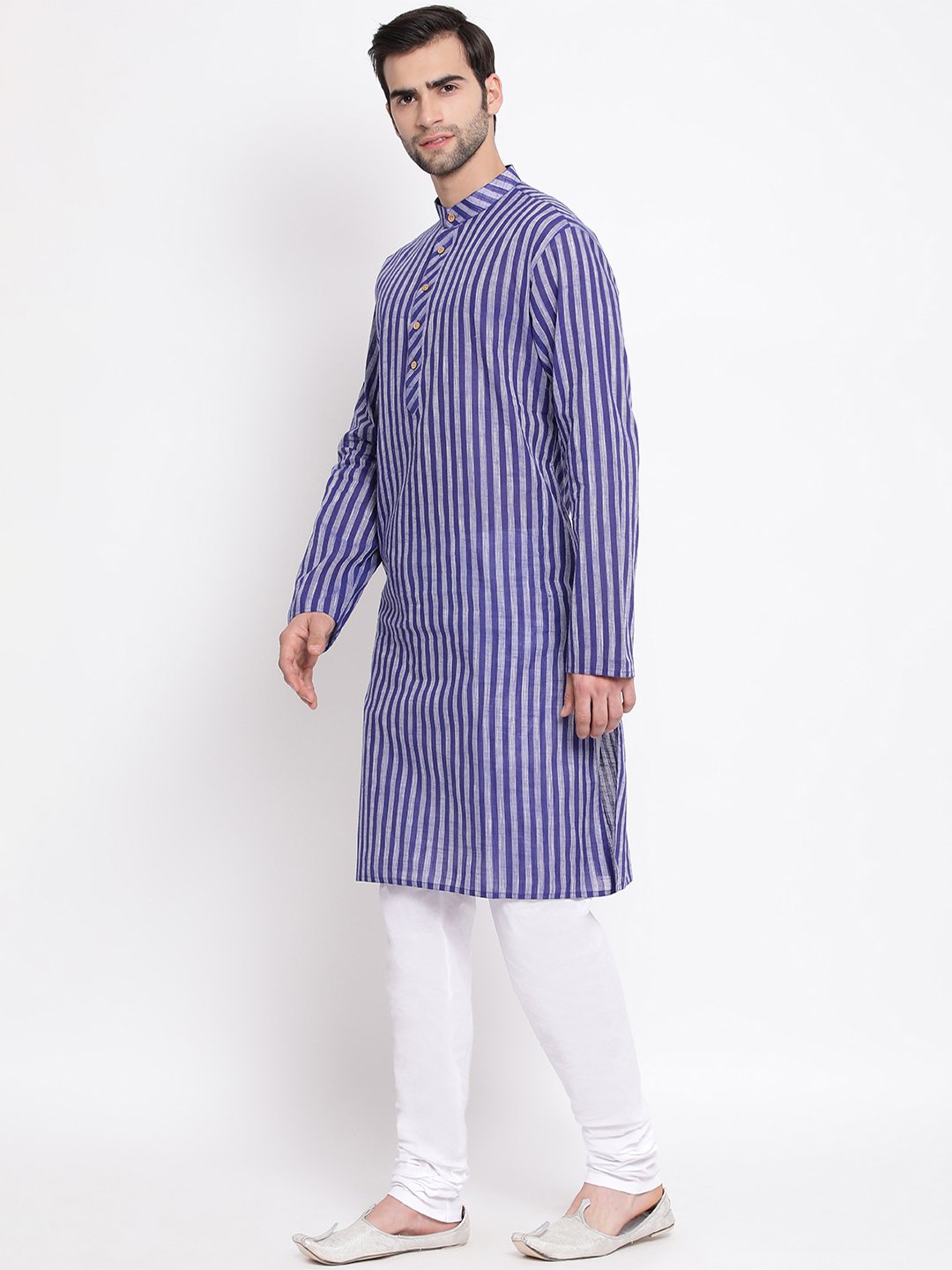 Men's Blue Pure Cotton Kurta and Pyjama Set