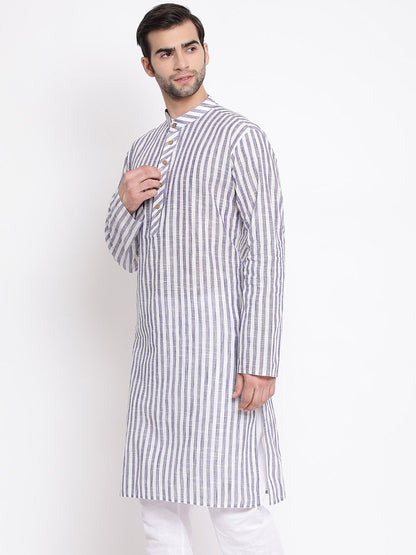 Men's Grey Pure Cotton Kurta