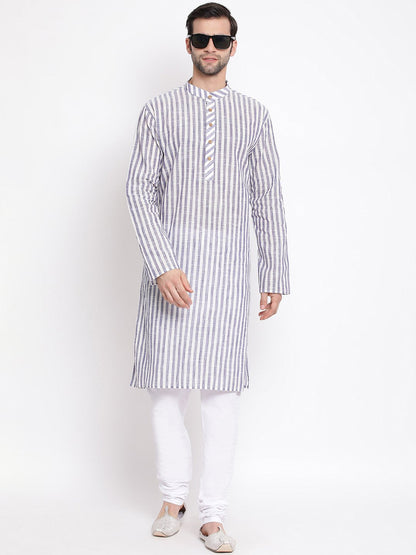 Men's Grey Pure Cotton Kurta