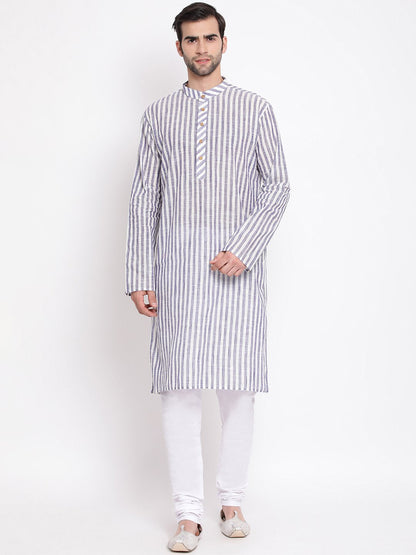 Men's Grey Pure Cotton Kurta and Pyjama Set