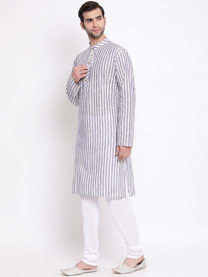 Men's Grey Pure Cotton Kurta and Pyjama Set