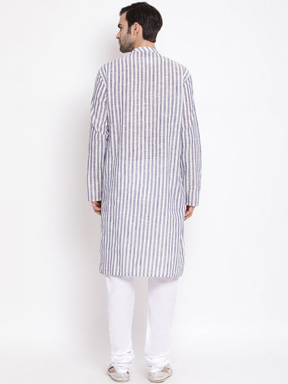 Men's Grey Pure Cotton Kurta and Pyjama Set